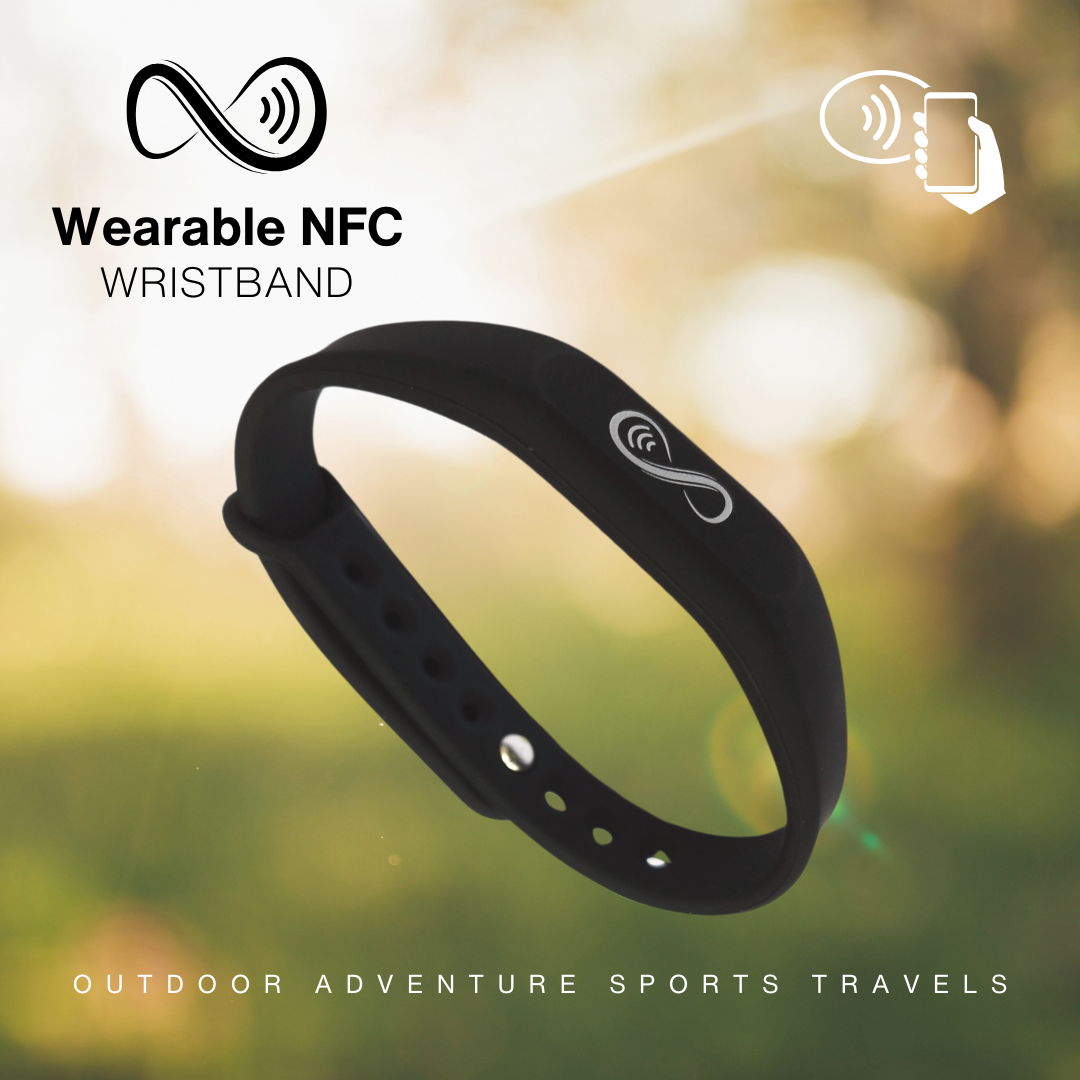 Wearable NFC Wristband (Black or Pink)