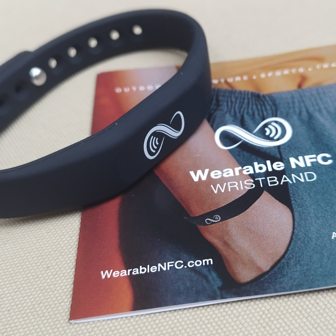 Wearable NFC Wristband (Black or Pink)