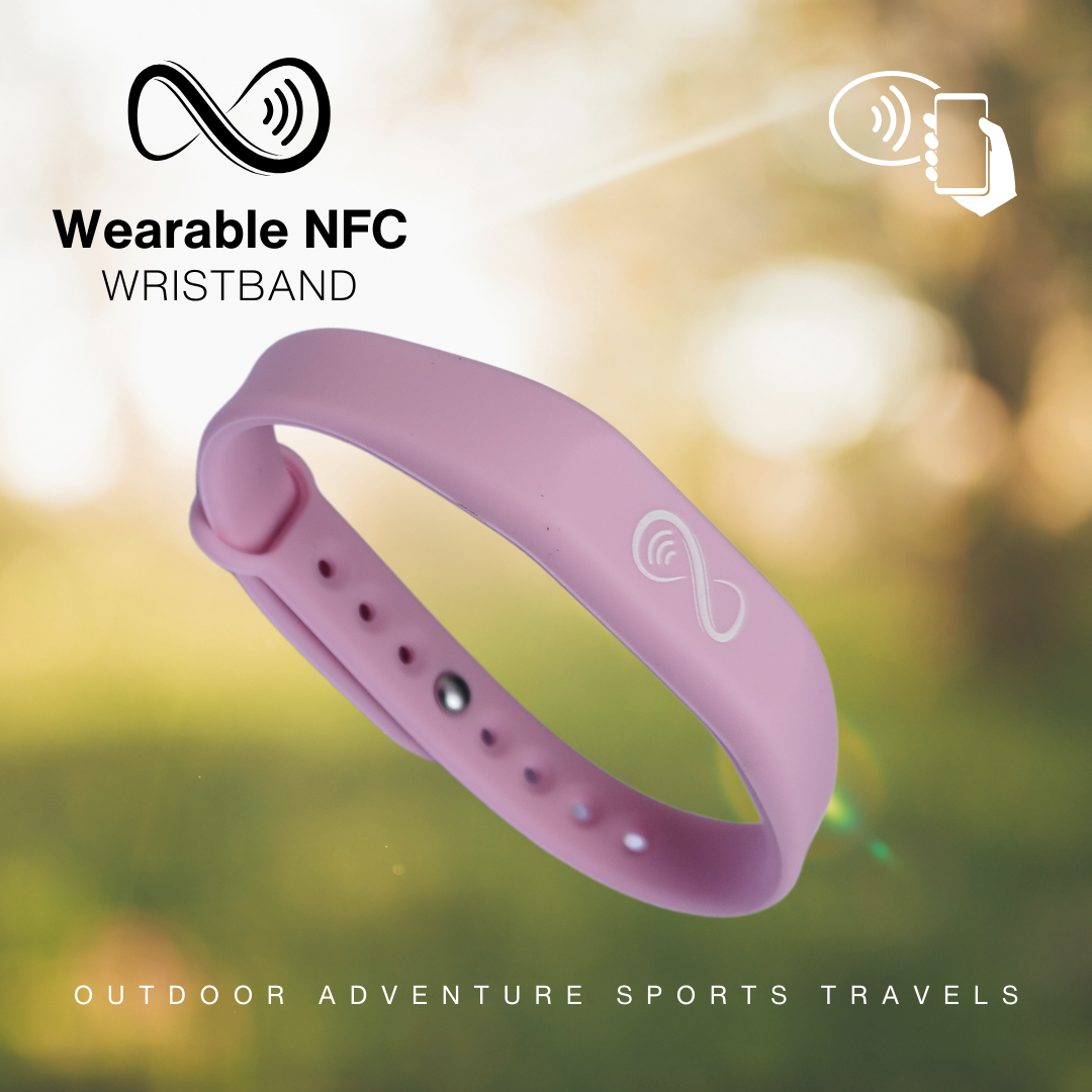 Wearable NFC Wristband (Black or Pink)
