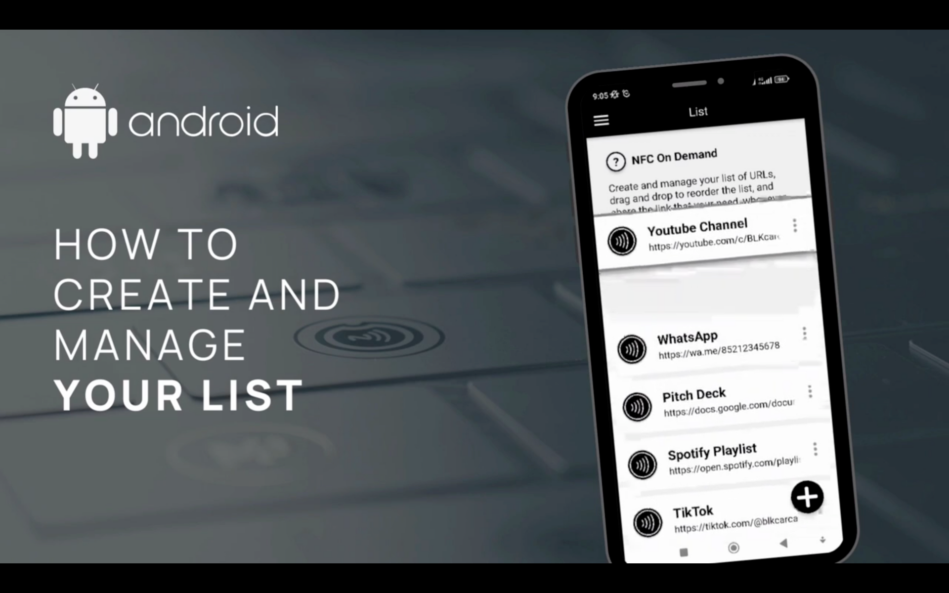 Load video: TUTORIAL: How to manage your LIST in the "BLK CARDS" NFC App