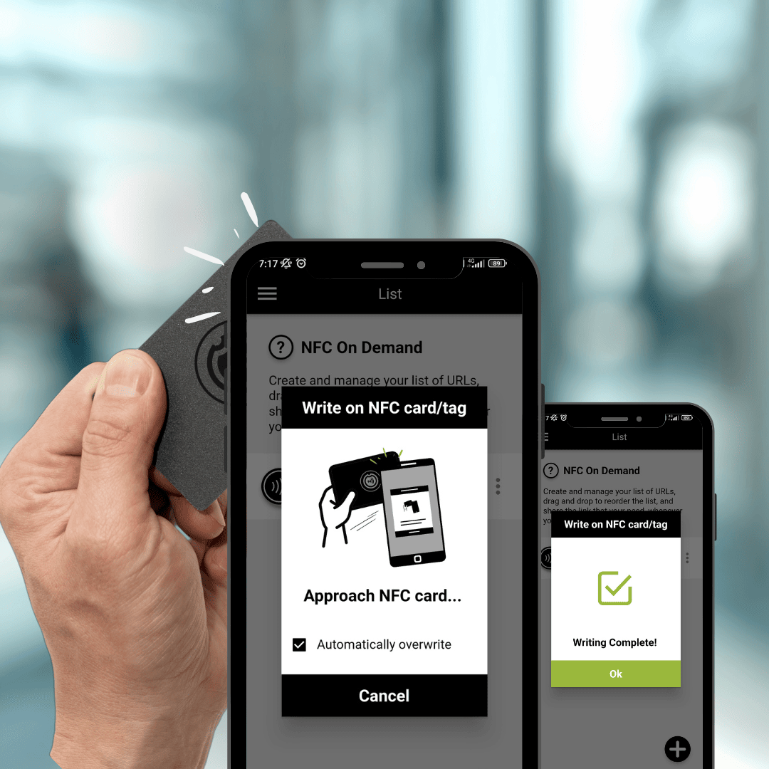 Write URL on NFC card with the BLK CARDS App 