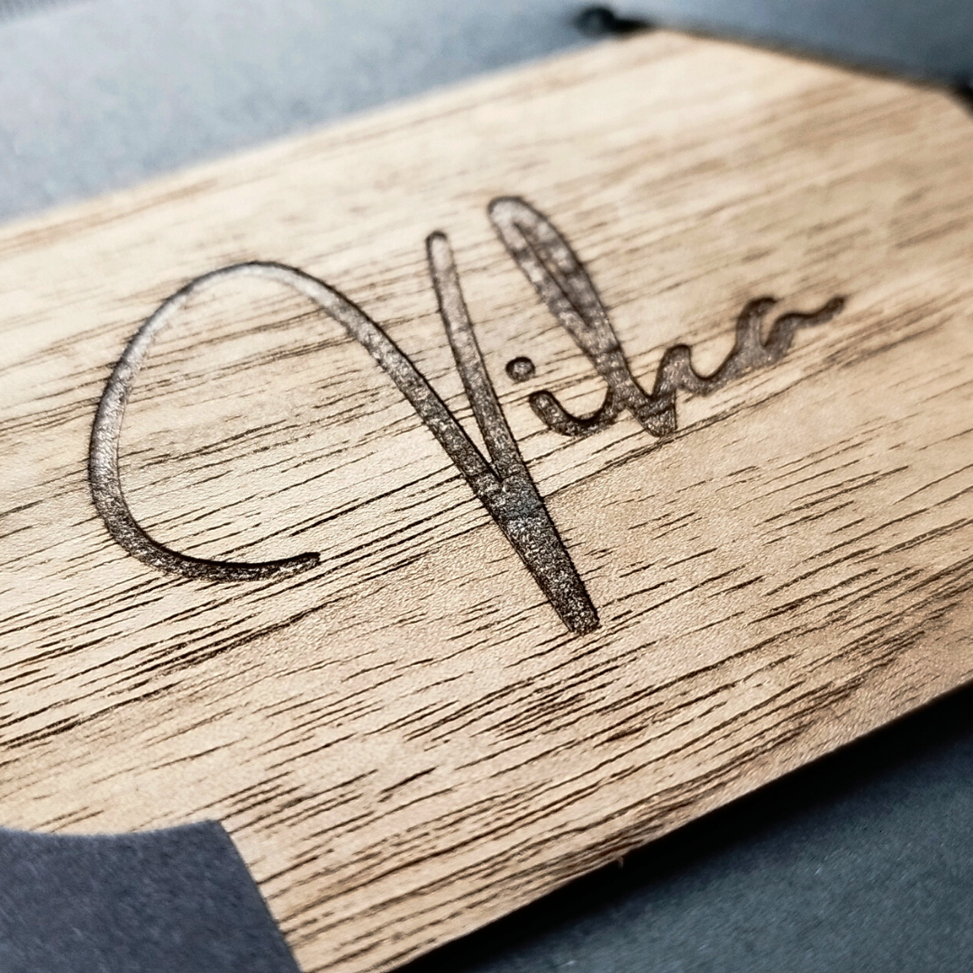 NFC Business Card - Natural Wood (customized with name OR logo)