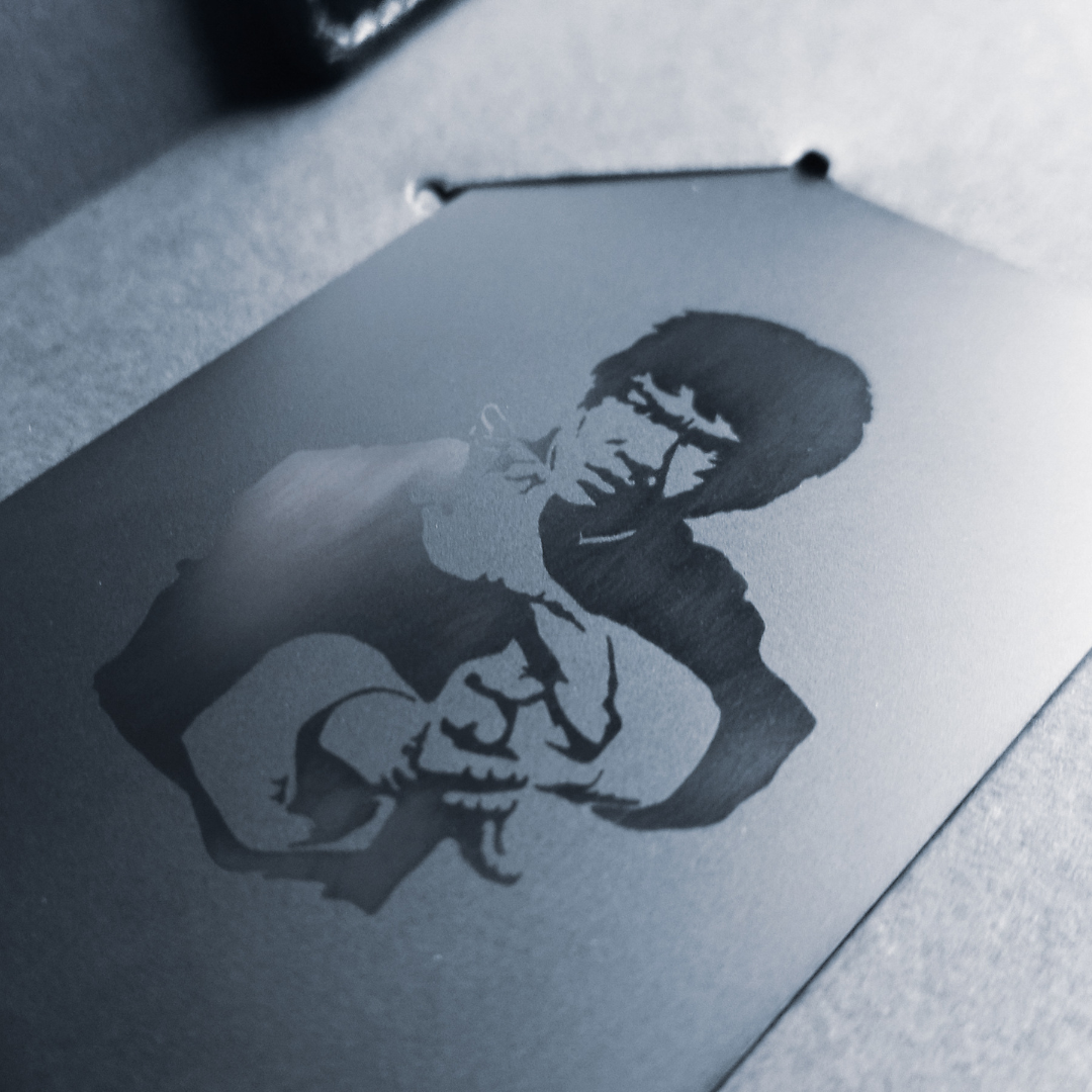 Metal Stainless Steel NFC Digital Business Card by BLKCARDS customized with logo